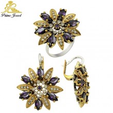 Gümüş Otantik Taşlı Set